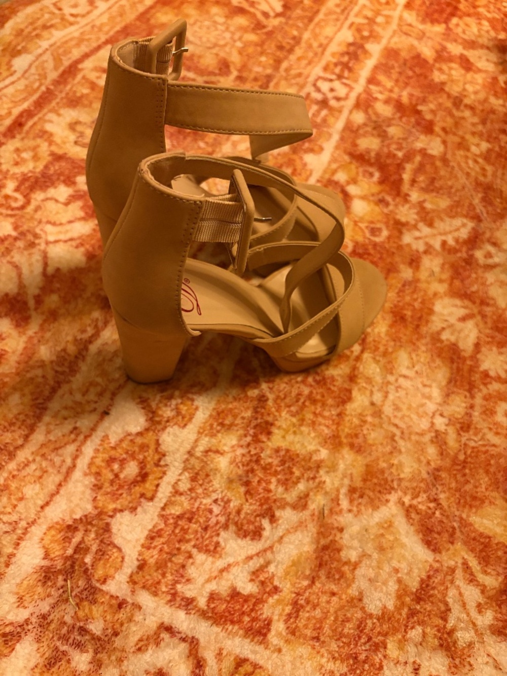 Women’s Tan Ankle Strap Heels Sandals 7